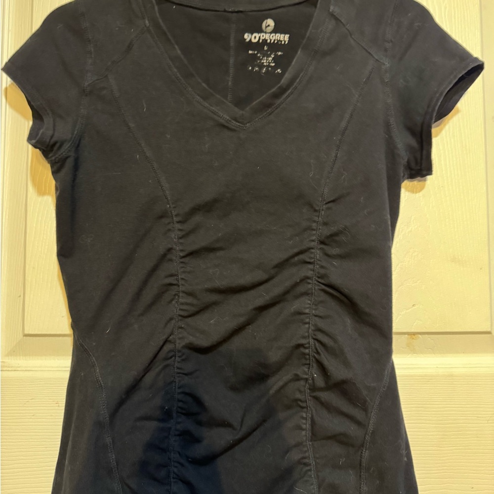 90 Degree Women's Black V-Neck Top